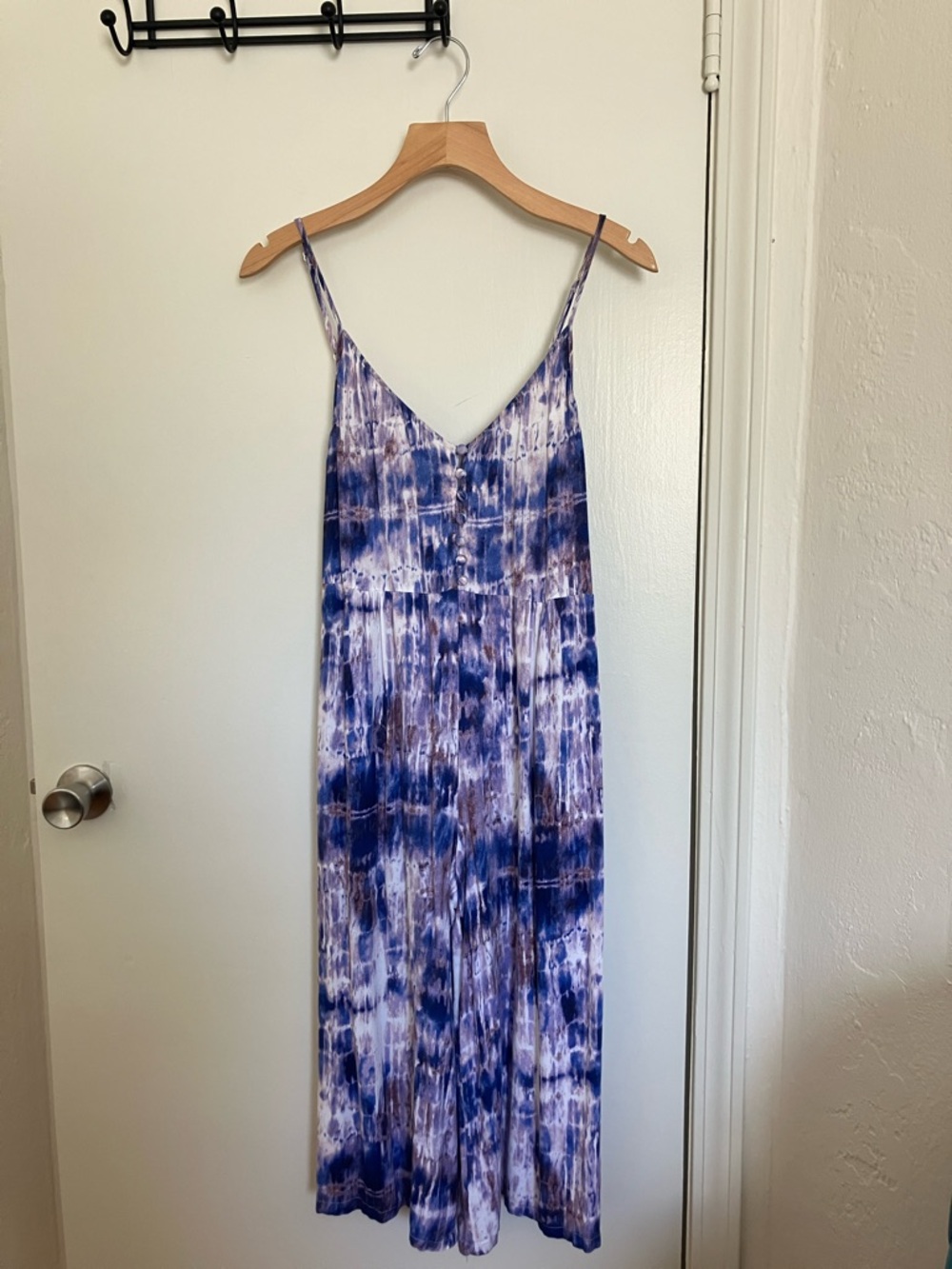 Olivaceous Blue and White Tie-Dye Romper